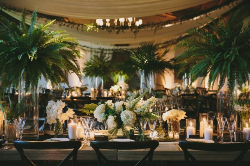 Samambaia na decoração de casamento 