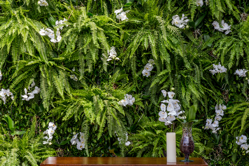 Samambaia na decoração de casamento 