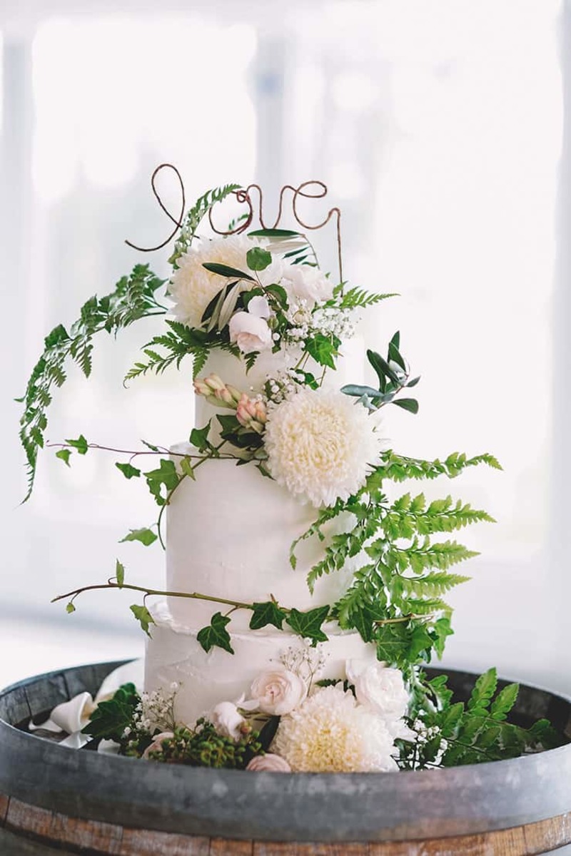 Samambaia na decoração de casamento 