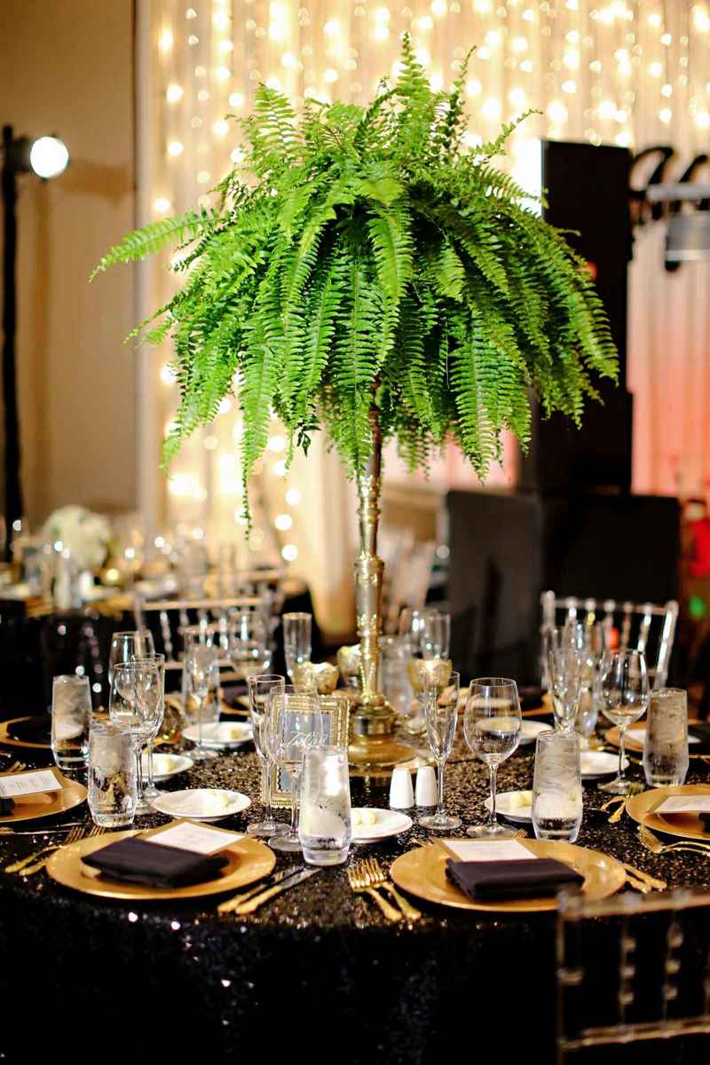 Samambaia na decoração de casamento 