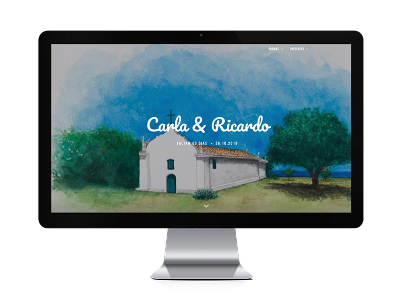 layouts de site de casamento com introduções animadas