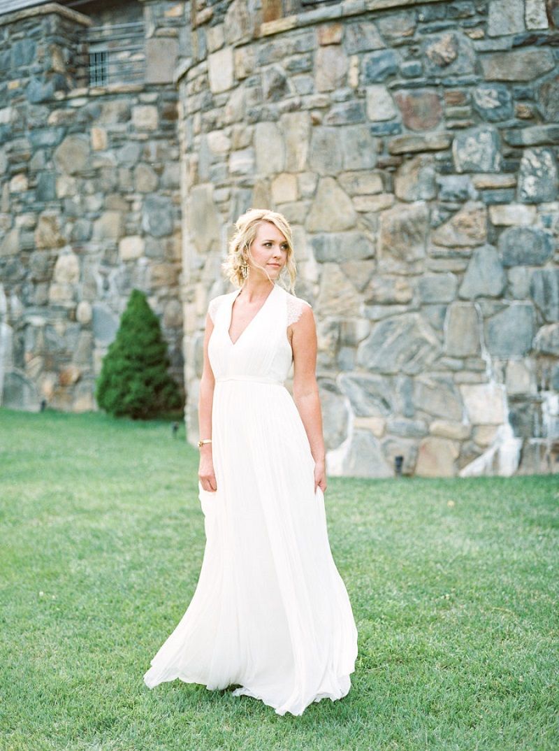 vestido de noiva corte império com mangas longas