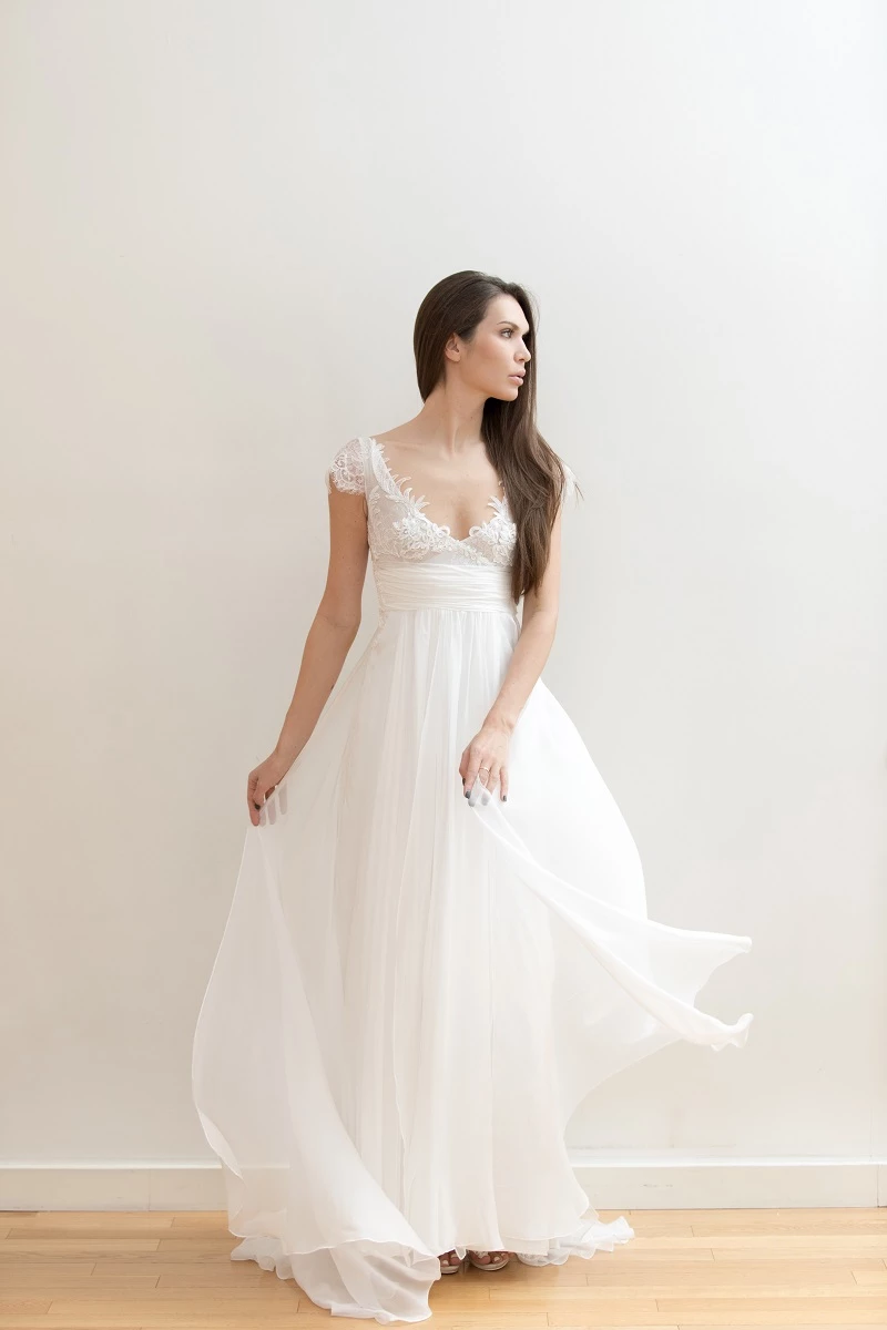 vestido de noiva corte império minimalista