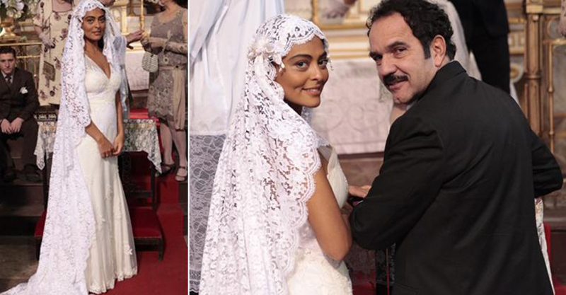 vestido de noiva das novelas Gabriela mantilha anos 1920