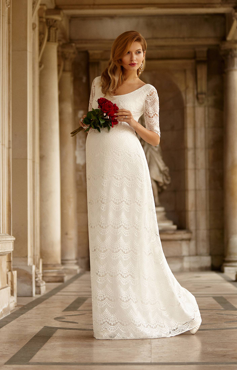 Inspiração de vestido de noiva para grávida Verona Gown Tiffany Rose