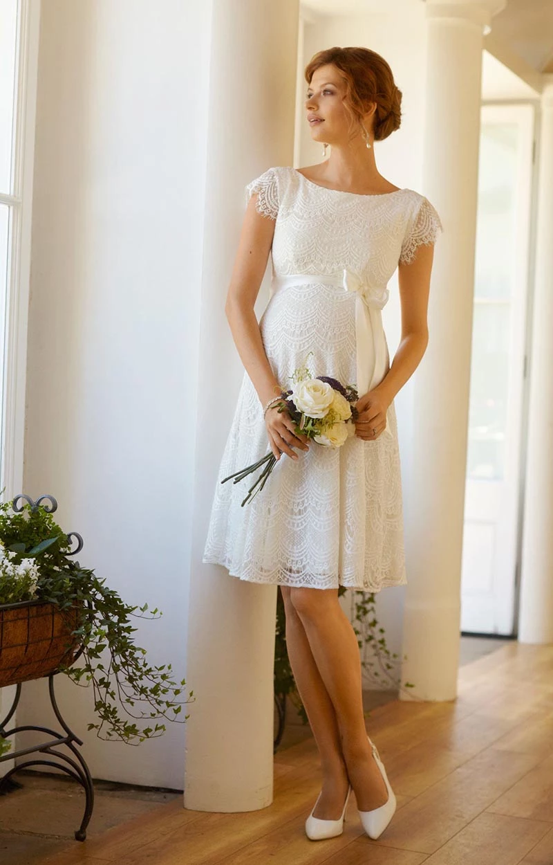 Vestido de noiva para grávida Tiffany Rose com mangas longas leves