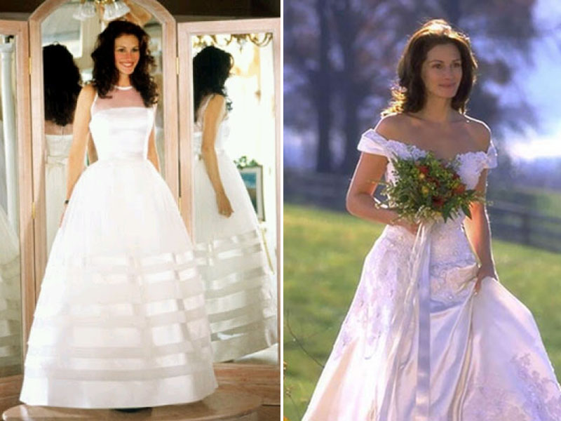 vestidos de noiva do cinema - Noiva em Fuga 1999 - quatro modelos icônicos