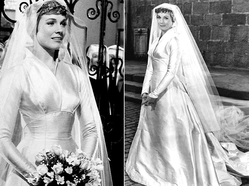 vestidos de noiva do cinema - A noviça rebelde 1965 - mangas longas e gola alta