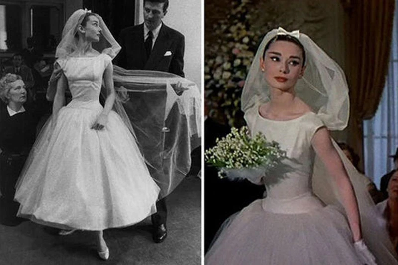 vestidos de noiva do cinema - Cinderela em Paris 1957 - saia bailarina evasê