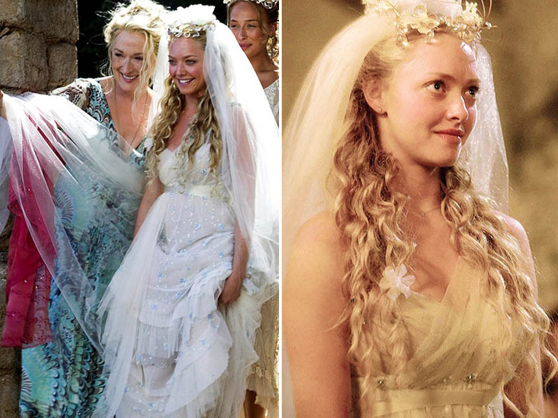 vestidos de noiva do cinema - Mamma Mia 2008 - boho chic com tule e bordados