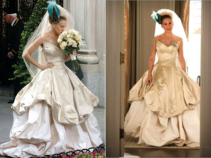 vestidos de noiva do cinema - Sex and the City 2008 - tomara que caia com saia volumosa