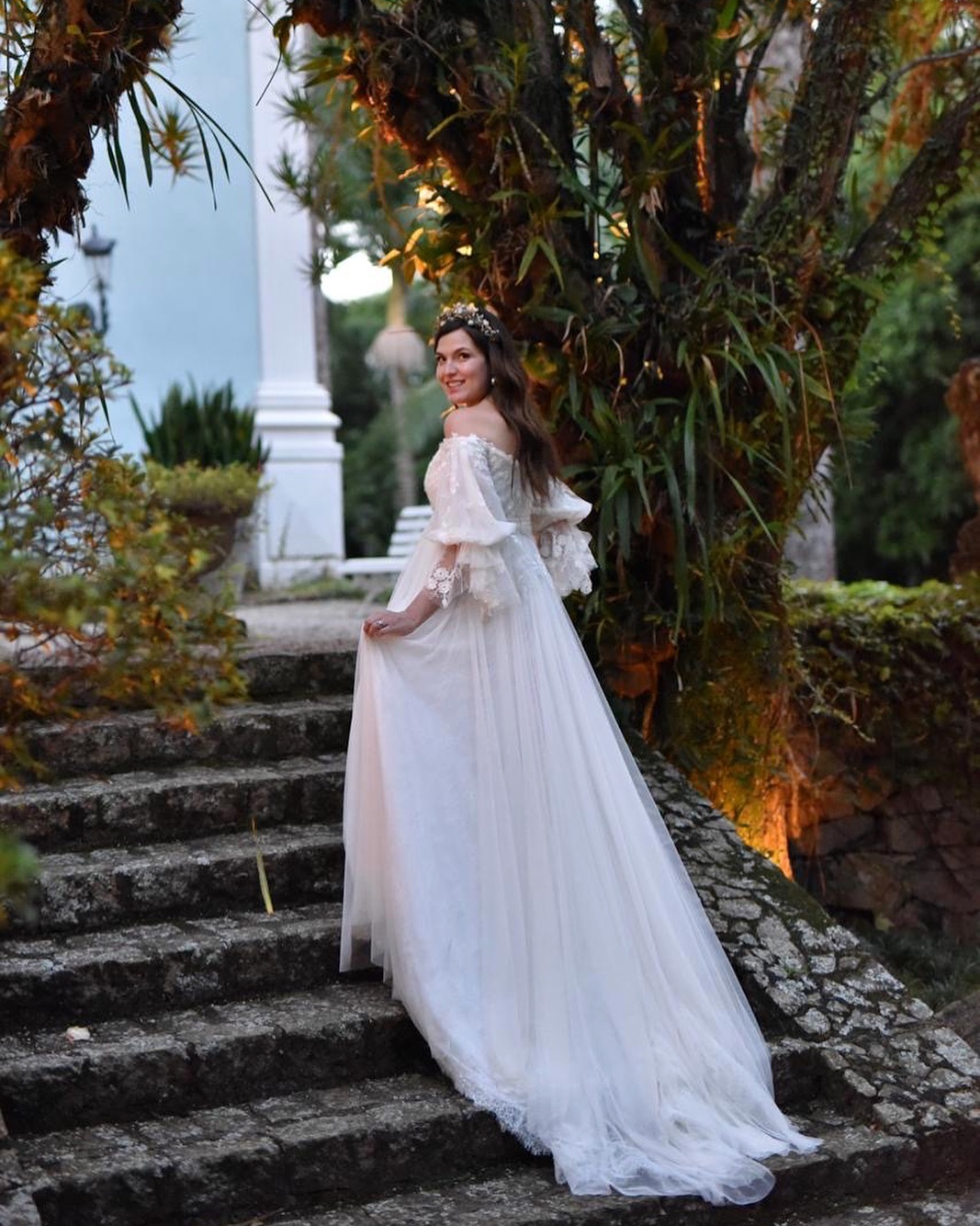 vestido de noiva com renda de Wanda Borges